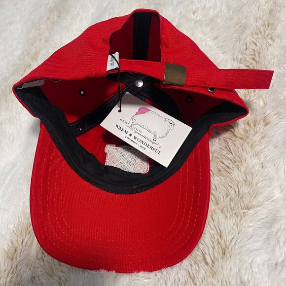 Warm & Wonderful Sheep Twill Baseball Cap in Red